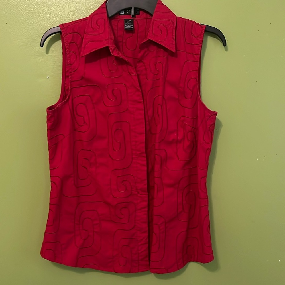 EUC Carol Little Embroidered Geo Top